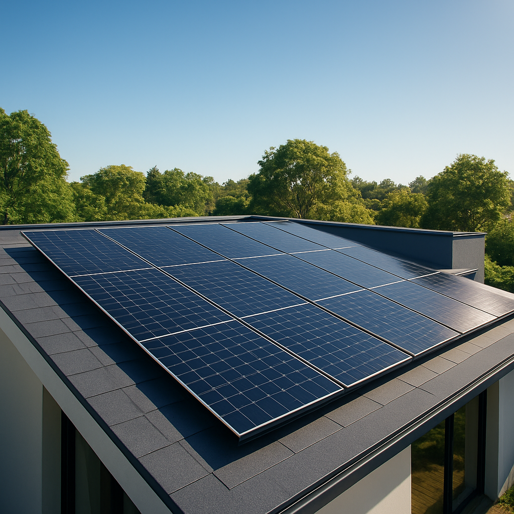 Premium rooftop solar panel installation by LumoraX Renewables